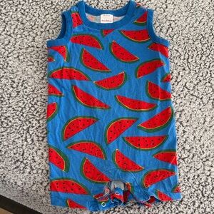 Hanna Andersson Blue Romper with Watermelon Design